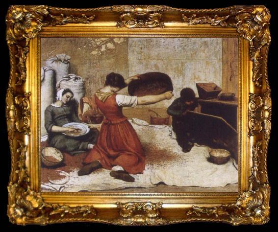 framed  Gustave Courbet The Wheat Sifters, ta009-2